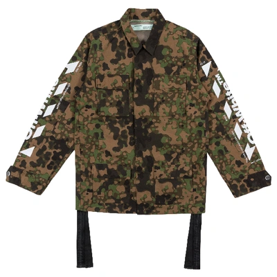 Pre-owned Off-white  Camoflauge Diag Field Jacket Military Green/brown