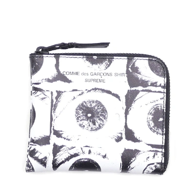 Pre-owned Comme Des Garcons Shirt Large Eyes Coin Pouch White