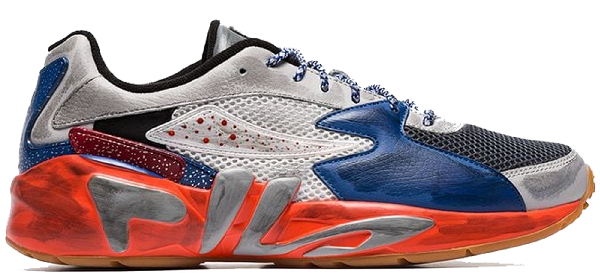 red and blue filas