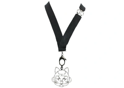 Shop Chanel Cat Necklace Ruthenium-tone Black/silver