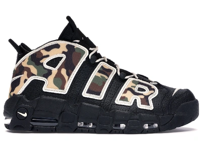 Pre-owned Nike  Air More Uptempo 96 Camo In Black/sail-light British Tan-asparagus-outdoor Green-celestial Gold