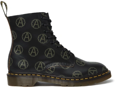 Pre-owned Dr. Martens'  8-eye Supreme X Undercover Anarchy Black In Black/olive
