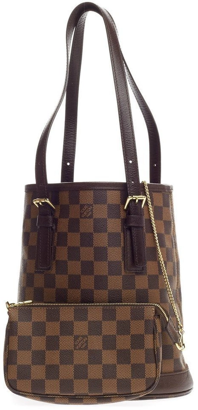 Louis Vuitton Damier Ebene Marais Bucket Bag. DC: AR0928. Made in