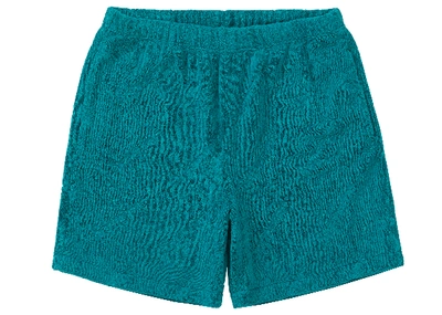 Pre-owned Supreme  Terry Jacquard Logo Short Teal