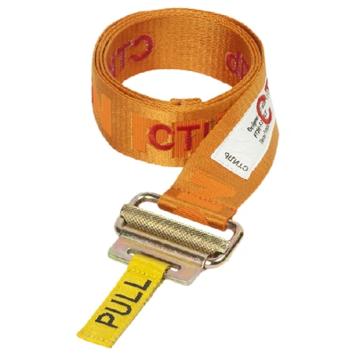 Pre-owned Heron Preston Jacquard Ctnmb Tape Belt (ss19) Orange