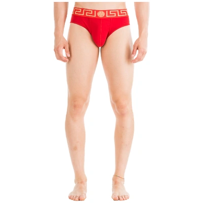 Shop Versace Men's Underwear Briefs In Red