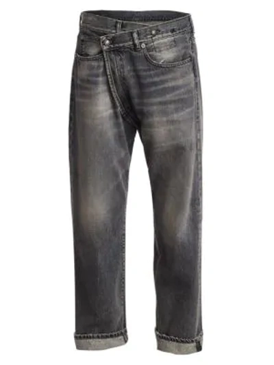 Shop R13 Faded Crossover Jeans In Leyton Black