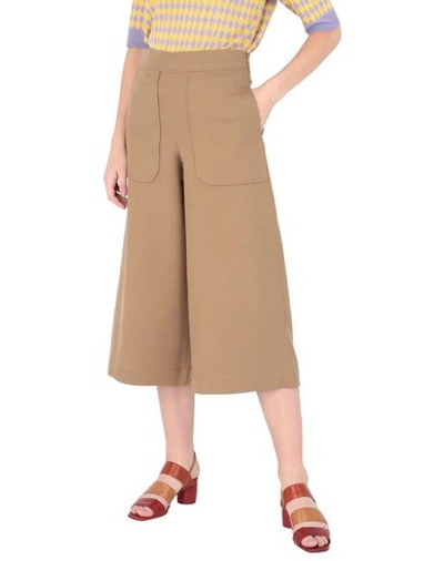 Shop Essentiel Antwerp Cropped Pants In Camel