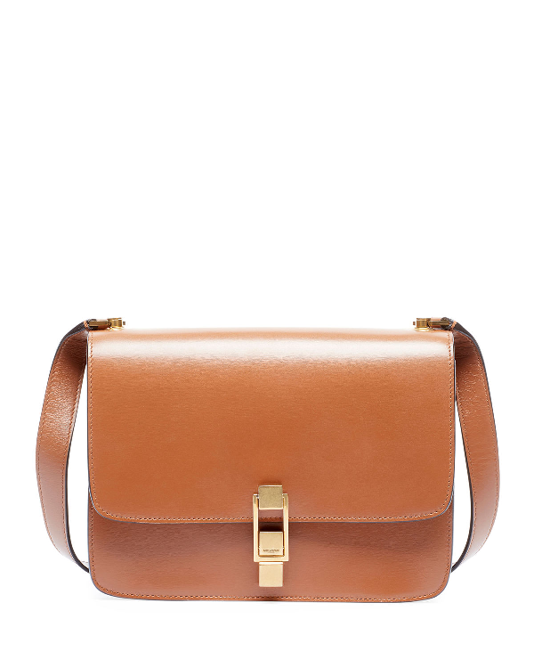 Saint Laurent Carre Calfskin Shoulder Bag - Brown In Brick | ModeSens