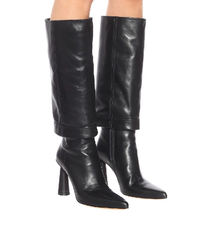 Shop Jacquemus Les Bottes Pantalon Leather Boots In Black