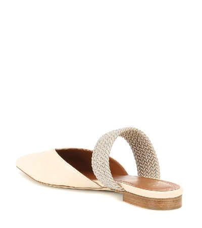 Shop Malone Souliers Maisie Leather Slippers In Beige