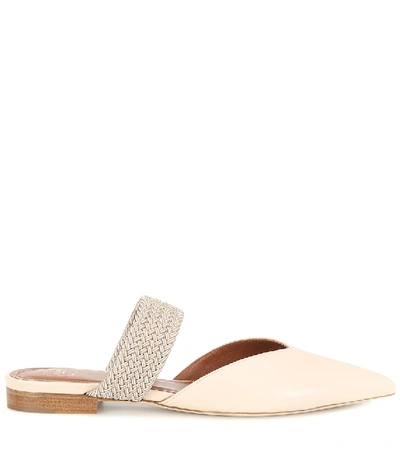 Shop Malone Souliers Maisie Leather Slippers In Beige