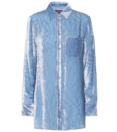Shop Sies Marjan Sander Silk And Cotton Corduroy Shirt In Blue
