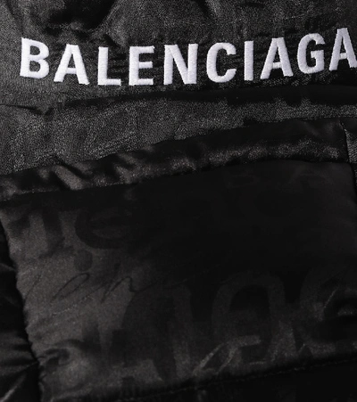 Shop Balenciaga Logo Puffer Coat In Black