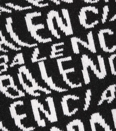 Shop Balenciaga Logo Stretch-wool Sweater In Black