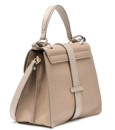 Shop Chloé Aby Day Medium Leather Shoulder Bag In Grey