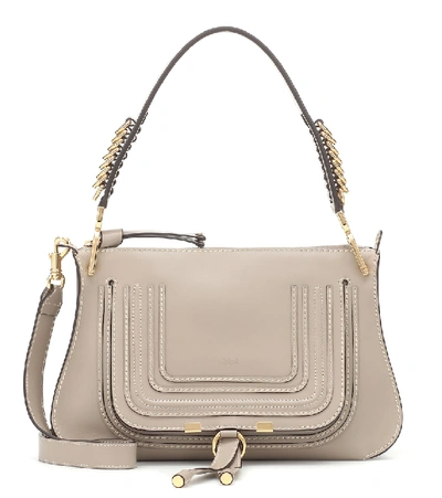 Shop Chloé Marcie Baguette Medium Shoulder Bag In Grey