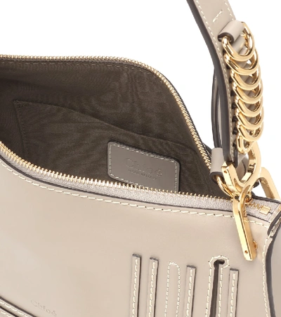 Shop Chloé Marcie Baguette Medium Shoulder Bag In Grey