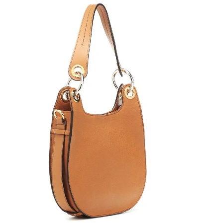 Shop Chloé Tess Hobo Small Leather Shoulder Bag In Brown