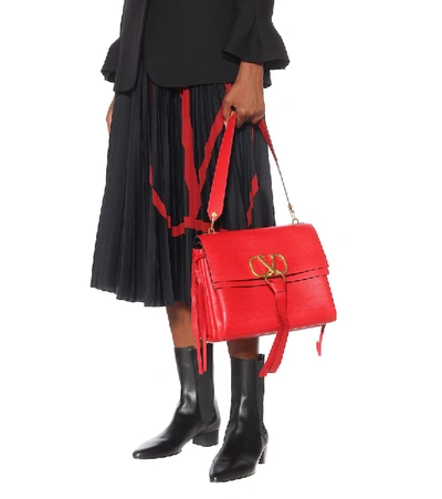 Shop Valentino Vring Medium Shoulder Bag In Red