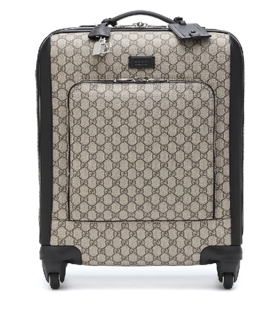 Shop Gucci Gg Supreme Carry-on Suitcase In Brown