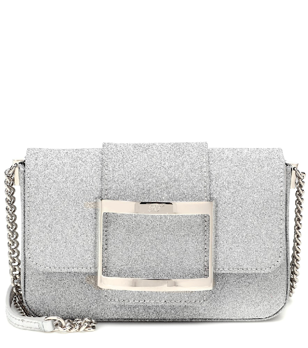 silver glitter shoulder bag