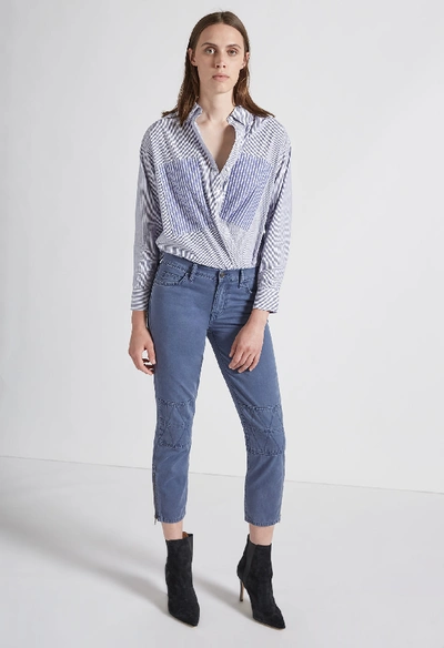 Shop Current Elliott The Percy Cotton Blouse In Helena Stripe