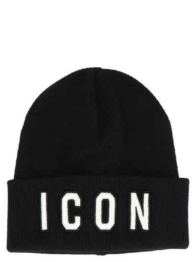 Shop Dsquared2 Icon Print Beanie In Black