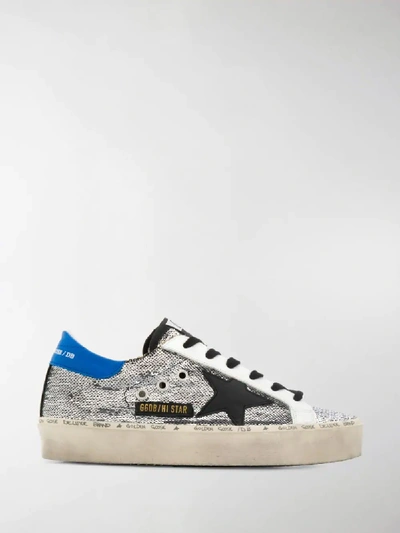 Shop Golden Goose Hi Star Sneakers In Silver