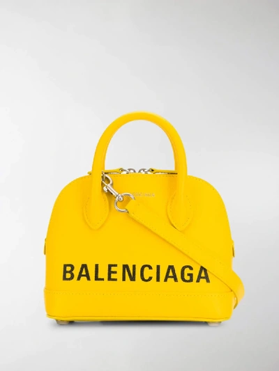 Shop Balenciaga Ville Mini Tote Bag In Yellow