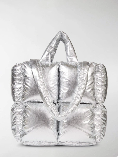 Shop Off-white Small Puffy Check Bag In Silver