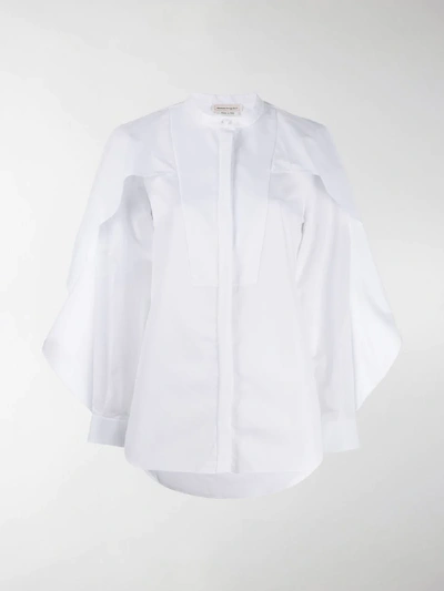 Shop Alexander Mcqueen Oversized Frill Shirt In White