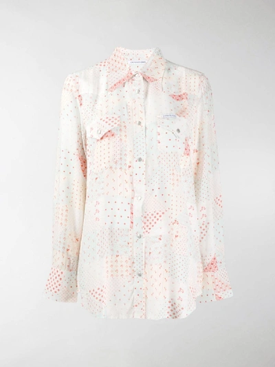 Shop Calvin Klein Jeans Est.1978 Patchwork Print Shirt In White
