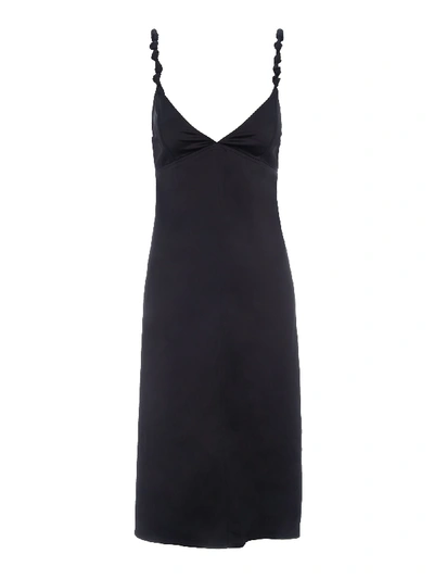 Shop Bottega Veneta Satin Dress In Black