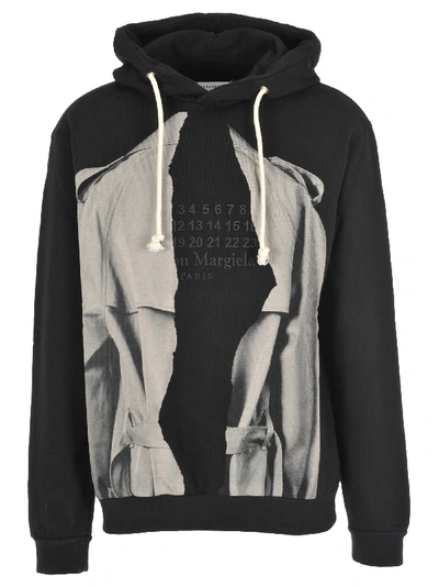 Shop Maison Margiela Martin Margiela Printed Hoodie In Black