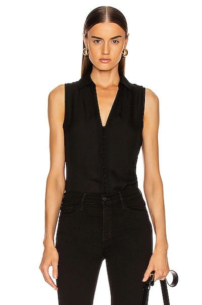 Shop L Agence L'agence Tanya Button Loop Blouse In Black