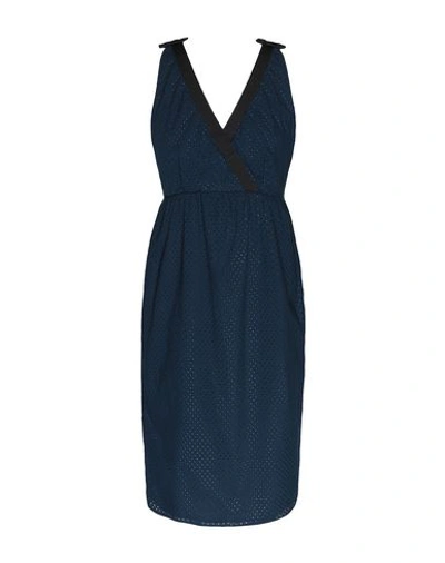 Shop 8 By Yoox Midi Dresses In Dark Blue