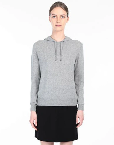 Shop 8 By Yoox Cashmere Essential Hoodie Woman Sweater Grey Size Xs Regenerated Cashmere