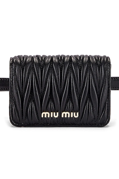 Shop Miu Miu Quilted Belt Bag In Black