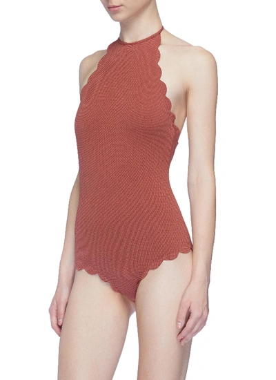 Shop Marysia 'mott' Scalloped Halterneck One-piece Swimsuit