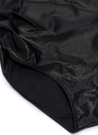 Shop Lisa Marie Fernandez 'arden' Tie One-shoulder Ruched One-piece Swimsuit In Black