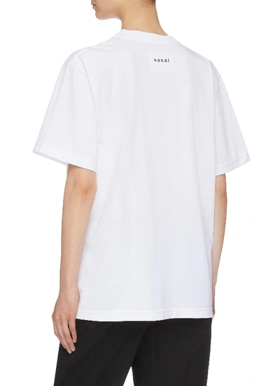 Shop Sacai X Bar Italia Textured Slogan Print T-shirt