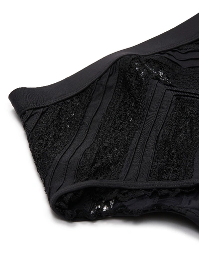 Shop Zimmermann 'heathers' Lace Stripe High Waist Bikini Bottoms