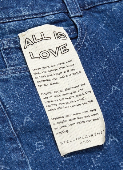 Shop Stella Mccartney Monogram Print Cropped Flared Jeans