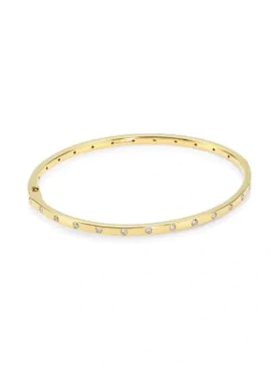 Shop Ippolita Stardust 18k Yellow Gold & 28-diamond Hinged Bangle Bracelet