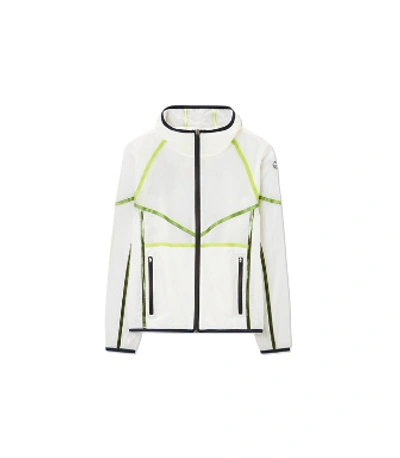 Shop Tory Sport Ripstop Contrast-tape Hooded Jacket In Snow White