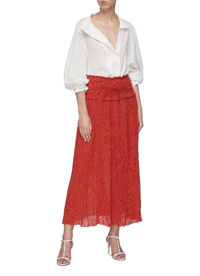 Shop Zimmermann 'veneto' Smocked Crinkled Midi Skirt