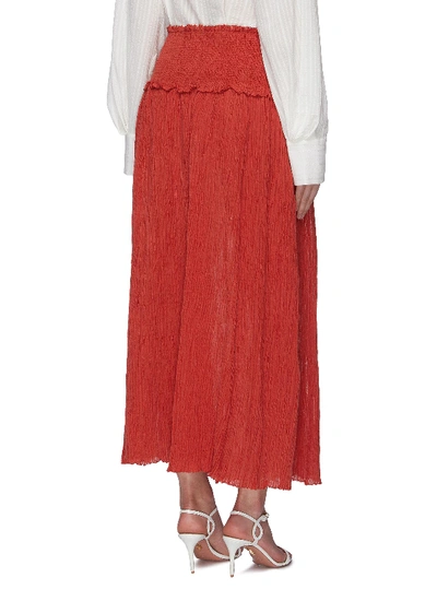 Shop Zimmermann 'veneto' Smocked Crinkled Midi Skirt