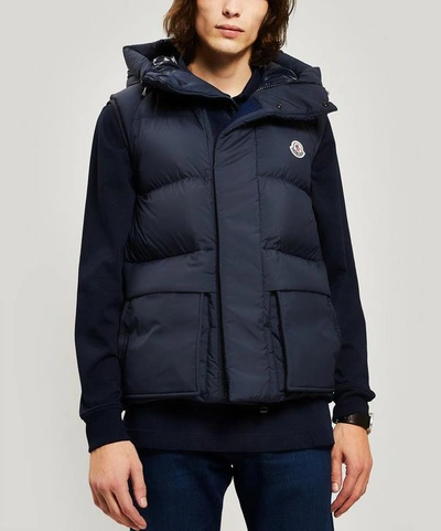 Shop Moncler Lafage Quilted Gilet In Navy