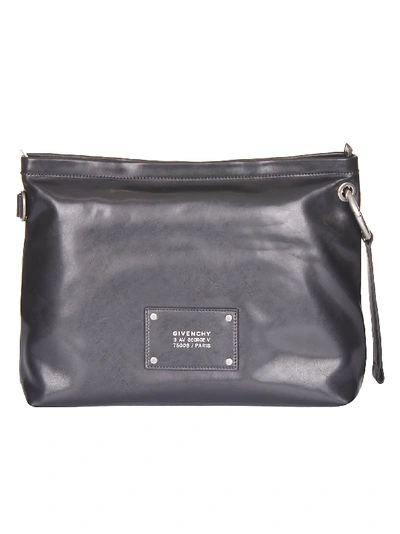 Shop Givenchy Logo Patch Shoulder Bag In Black